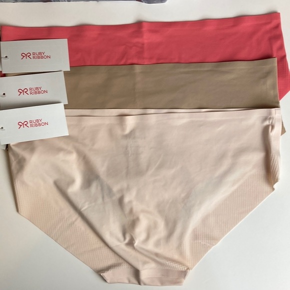 RUBY RIBBON NWT Second Skin Full Brief Panty Bundle-3 Pairs Cream Tan Pink NEW - Picture 2 of 12